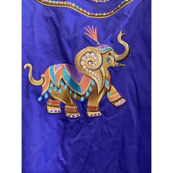Bob Mackie Jacket XL Coat Wearable Art Purple Embroidered Elephants Vintage - Picture 8 of 12